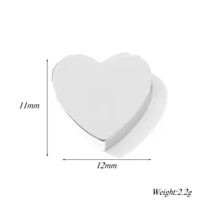 Ciondolo cuore specchio in acciaio inossidabile perla DIY gioielli fatti a mano 11x12mm