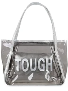 Clear Jelly Tote Bag Transparent Shoulder Handbag with Inner Pouch for Summer