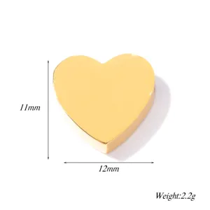 Perlina foro cuore specchio acciaio inossidabile DIY accessorio gioielli 11x12mm
