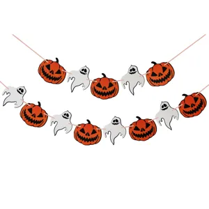 Halloween paper banner decoration ghost pumpkin garland for party hanging bunting