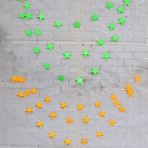 Neon sterren slingers 4m hangende banner papier feestdecoratie voor vieringen