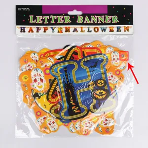 Ensemble de bannière en papier d'Halloween, design effrayant de citrouille château crâne.