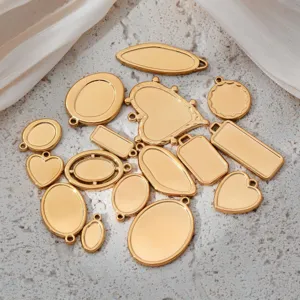 Roestvrijstalen lege fotolijst hangerbedels voor DIY halsketting sieraden accessoires maken