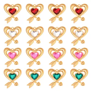 Stainless steel heart rhinestone pendant DIY necklace jewelry accessories detailing show