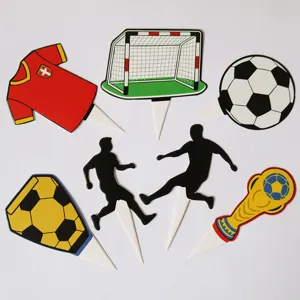 Football theme cake topper set soccer party decorations sports birthday cake inserts set of 6