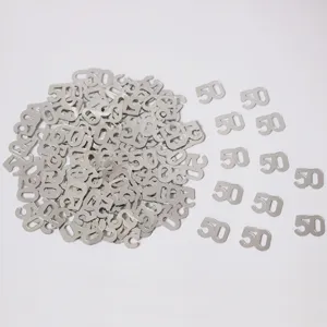 Paillettes di coriandoli numero 50 argento per decorazione tavola festa di compleanno