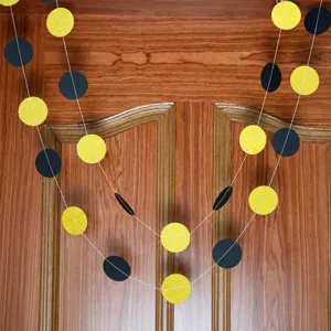2M Sewn Glitter Circular Paper Garland For Party Birthday Hanging Backdrop Decoration