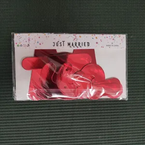 Red foil Just Married banner party decoration wedding hanging letter sign packaged in clear bag