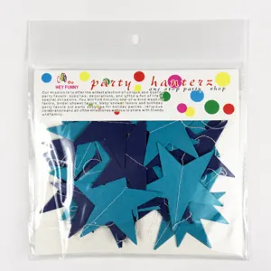 Blue purple paper star garland hanging decorations for party celebrations supplies