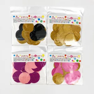 Wholesale 2m sewing round paper garland glitter circle banner for birthday party decoration