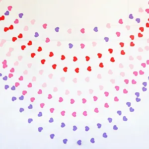 Heart Paper Garland Hanging Banner Pink Purple Red Love Hearts Bunting For Wedding Birthday Party Room Wall Decoration