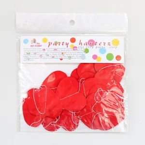 Red heart paper garland banner hanging decorations for party wedding birthday celebration