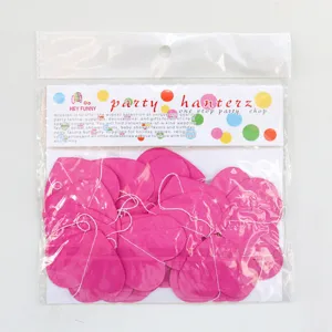 Pink heart paper garland for party decorations, hanging banner for wedding and birthday events.