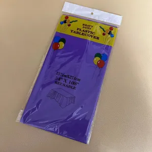 Purple heavy duty plastic table cover 54x108 inches disposable reusable party table cloth.