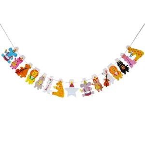 Kindergeburtstag Party Dekoration Cartoon Tier Papiere Banner Hängende Girlande für Kinder.