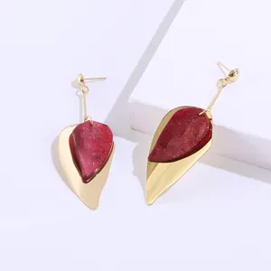 Dubbellaagse blad oorbellen minimalistische stijlen chique oor sieraden voor vrouwen