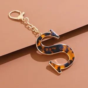 Goldlegierung Schildpatt Acetat Buchstabe S Schlüsselanhänger Accessoire für den Alltag.