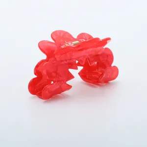 Rode acryl haarclip grote schattige hart design stevige grip haarstyling accessoire