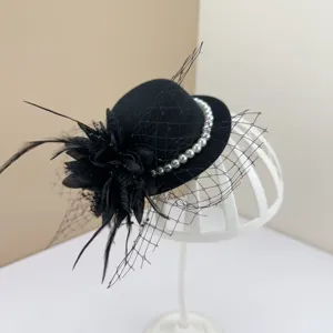 Retro Mesh Fascinator Hat Women Veil Headwear Vintage Tea Party Wedding Hair Accessories