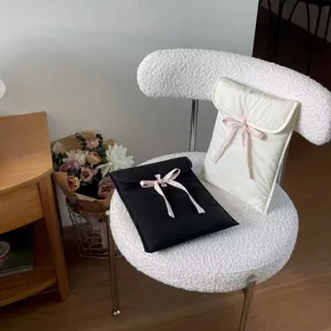 Koreanischer Stil Ballett rosa Schleife gesteppte Laptoptasche tragbare Tablet Tasche ästhetisch