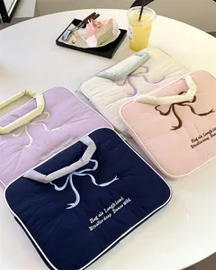Süße Schleife bestickte Laptoptasche für iPad Tablet 11 13 15 Zoll ästhetische Tasche