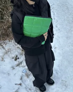 Custodia per laptop imbottita 13 15 pollici verde brillante borsa protettiva morbida