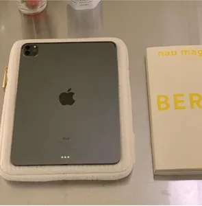 Koreanischer Stil weiße plissierte Tablet-Schutzhülle für iPad, weiche Laptoptasche.