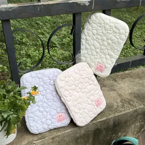 Korean style embroidered floral quilted laptop sleeve tablet inner bag 11 13 15 inch