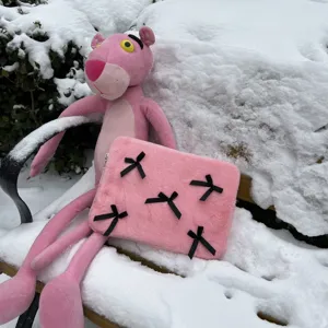 Cute pink bow plush laptop sleeve for women, soft furry notebook inner bag 11 13 15 inch