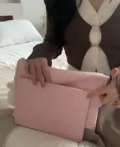 Rosa Herz gesteppte Tablet Hülle iPad Tasche weiche Schutzhülle für 11 13 Zoll Laptop