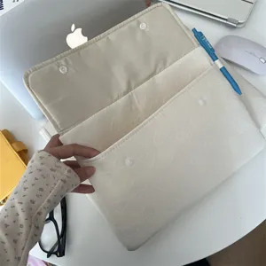Koreanischer Stil süße Herz gesteppte Laptop Hülle iPad Tasche weiches Tabletetui