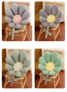 Cute flower shaped plush floor pillow tatami cushion for office chair decoration and daily comfort.