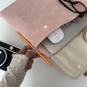 Rosa Herz Muster Tablet Huelle weiche Schutzhuelle fuer 11 13 Zoll Laptop Aufbewahrung