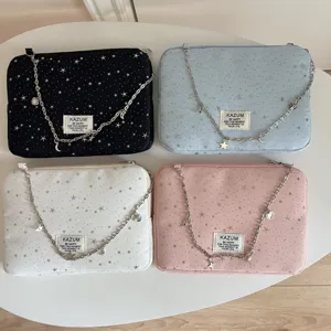 KAZUM ballet style star chain laptop bag, cute aesthetic iPad storage sleeve for daily use.