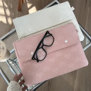 Weiche rosa und weiße Tablet Schutzhülle mit Herzmuster für 11 13 Zoll Laptop Tasche