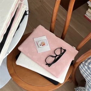 Koreanische INS rosa Herz gepraegte Laptop Huelle fuer 11 13 Zoll IPad Tasche Neu