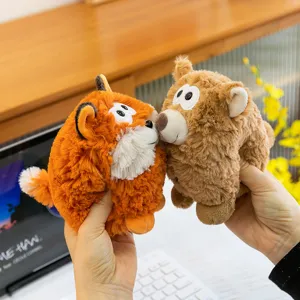 Cute cartoon jungle bean bag plush toy fat fox and bear doll cute plush gift