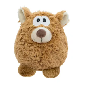 Cute jungle animal plush toy round fluffy stuffed doll companion for kids and girlfriends.
