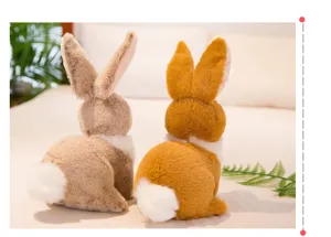 Detailed view of cute simulation plush rabbit toys showing soft fur texture and cute back.