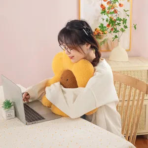 Cute sunflower plush cushion soft flower floor pillow cozy seat pad for daily home decor