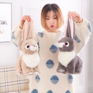 Cute and realistic simulation rabbit plush toy fluffy stuffed animal for kids