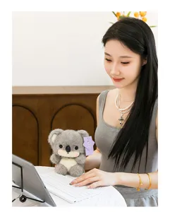 Cute grey koala plush toy desktop companion stuffed doll soft animal toy for Valentine gift