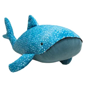 Schattig cartoon oceaan blauw walvis haai pluche speelgoed, zacht knuffeldier slaapkussen baby.