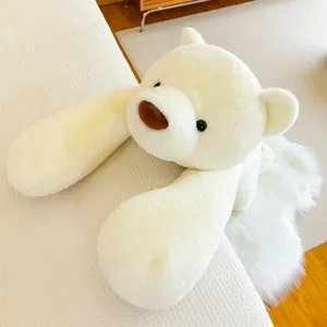 Süßes weißes Eisbären Plüschkissen langer Arm weiche Kuschelpuppe idealer Geburtstag