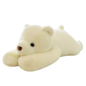 Niedliches Eisbär Plüschkissen, weiches liegendes Stofftier Puppe Spielzeug Geburtstagsgeschenk.