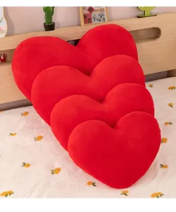 Cuscino in peluche cuore rosso morbido regalo san valentino decorazione camera da letto