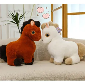 Cute fluffy plush horse stuffed animal toy, soft cute doll for girlfriend gift detail
