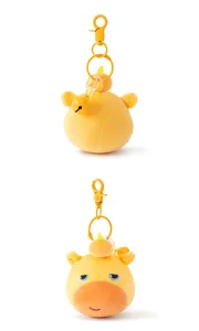 Portachiavi in peluche carino con faccia divertente, morbido ciondolo di animale di peluche regalo.