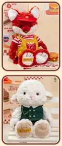 Planet series cute plush doll set, dress up fox and lamb plush toys for birthday gifts.