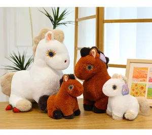 Cute floating star pony plush toy soft stuffed animal doll zodiac mascot gift for kids and girls